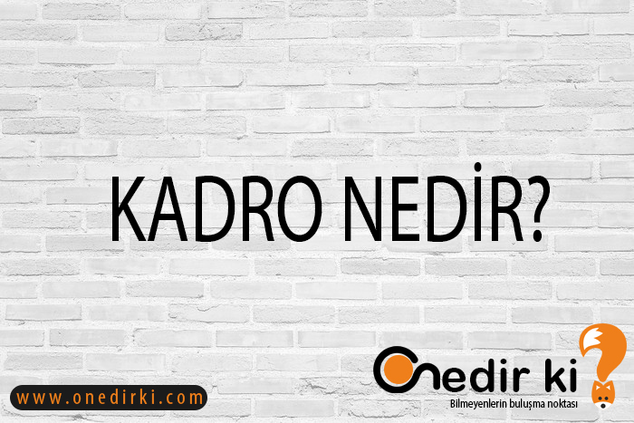 KADRO NEDİR? 1