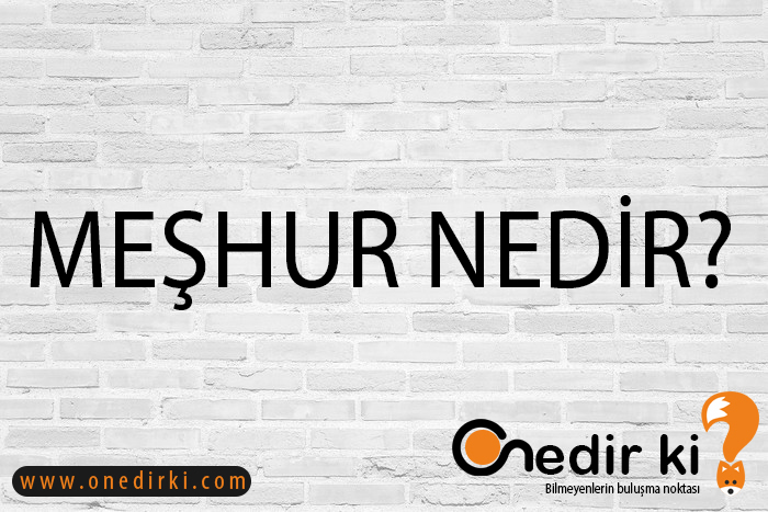 MEŞHUR NEDİR? 2