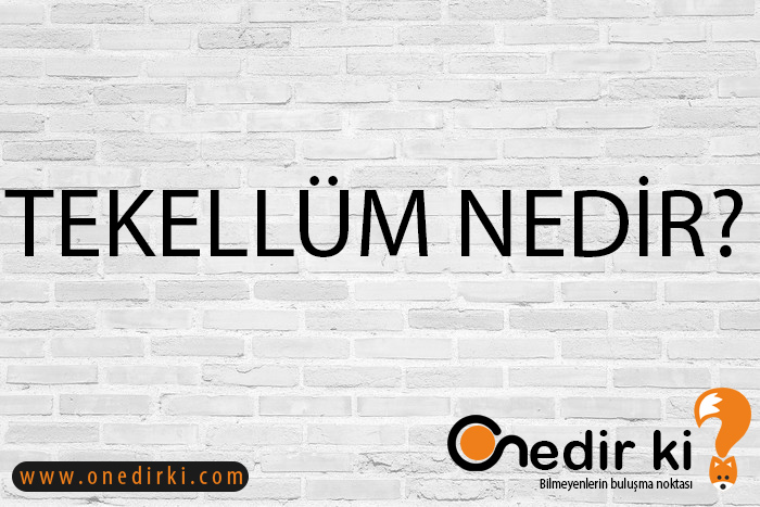 TEKELLÜM NEDİR? 1