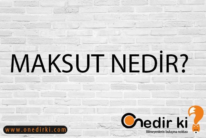 MAKSUT NEDİR? 1