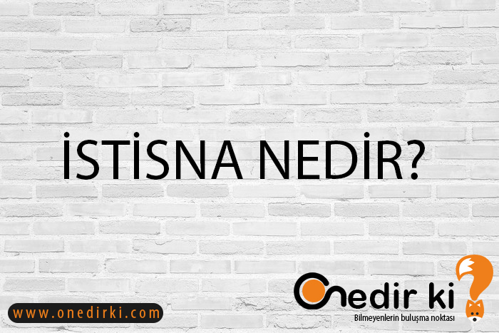 İSTİSNA NEDİR? 1