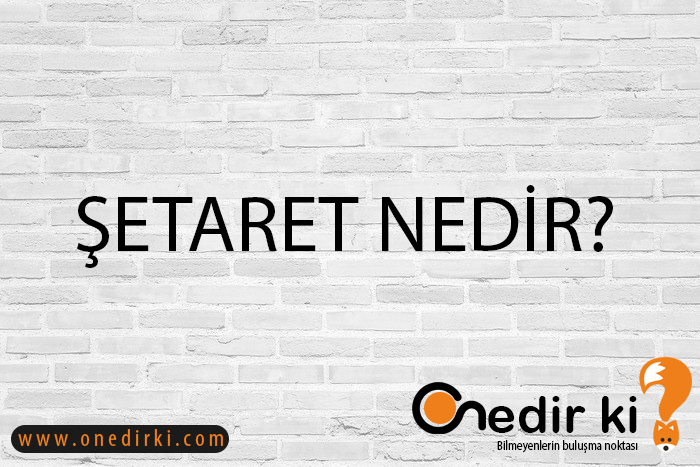 ŞETARET NEDİR? 1