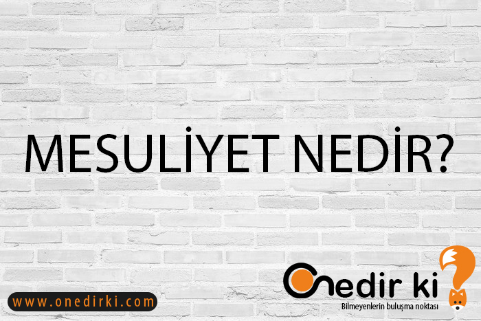 MESULİYET NEDİR? 1