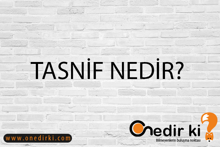 TASNİF NEDİR? 1