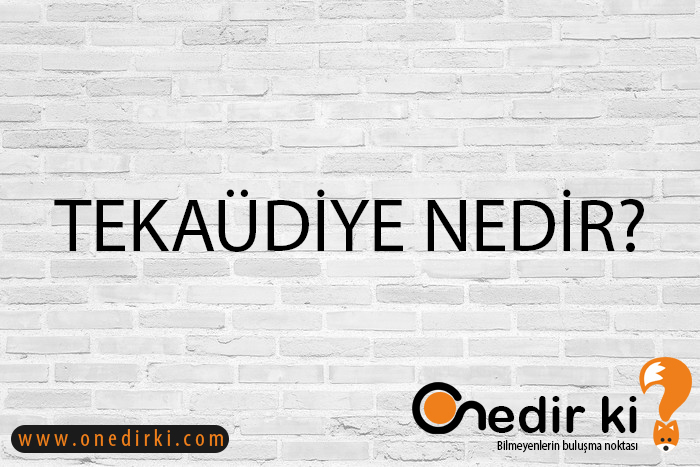 TEKAÜDİYE NEDİR? 1