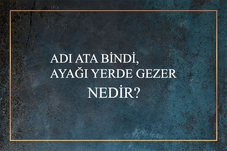 Adı Ata Bindi, Ayağı Yerde Gezer Nedir? 1