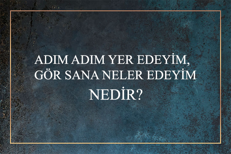 Adım Adım Yer Edeyim, Gör Sana Neler Edeyim Nedir? 1