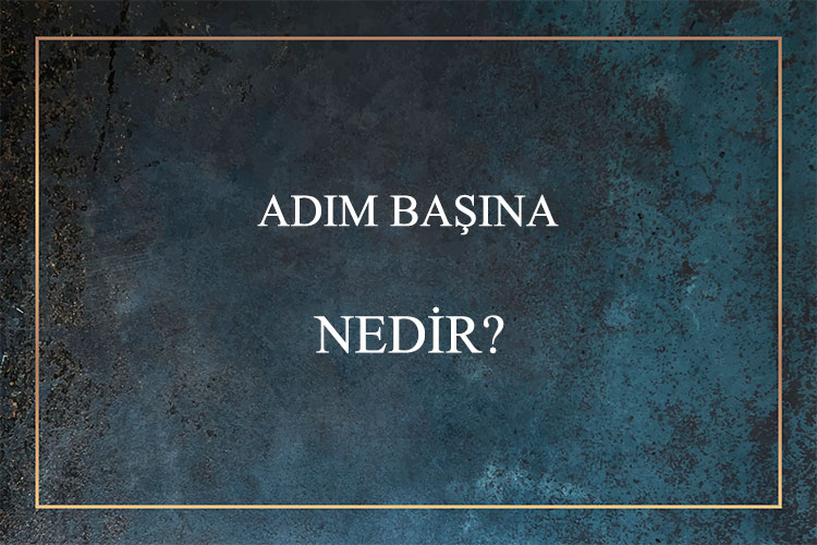 Adım Başına Nedir? 1