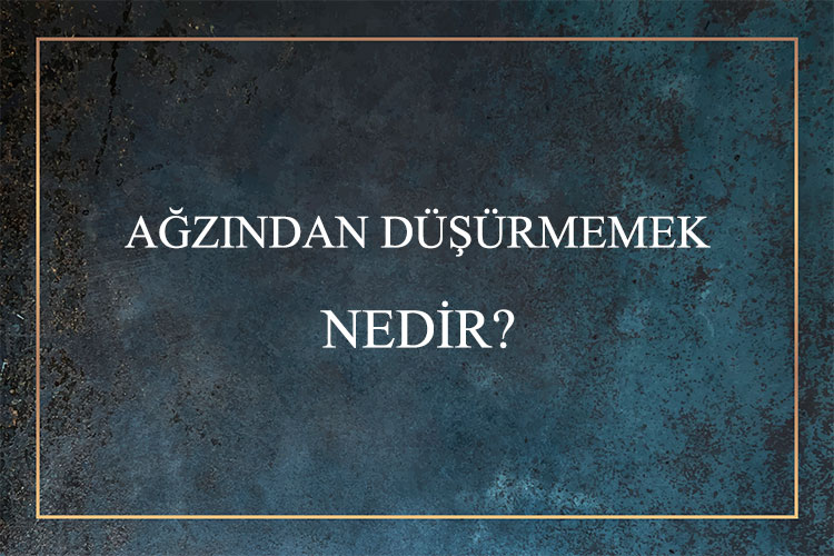 Ağzından Düşürmemek Nedir? 1