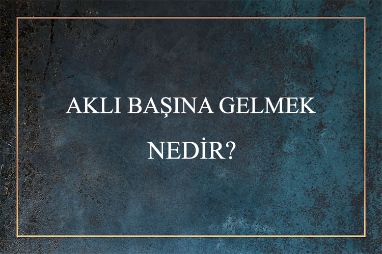 Aklı Başına Gelmek Nedir? 1