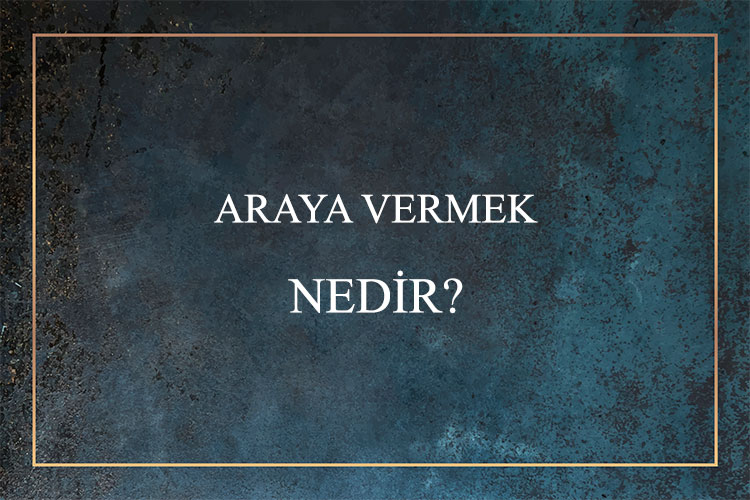 Araya Vermek Nedir? 1