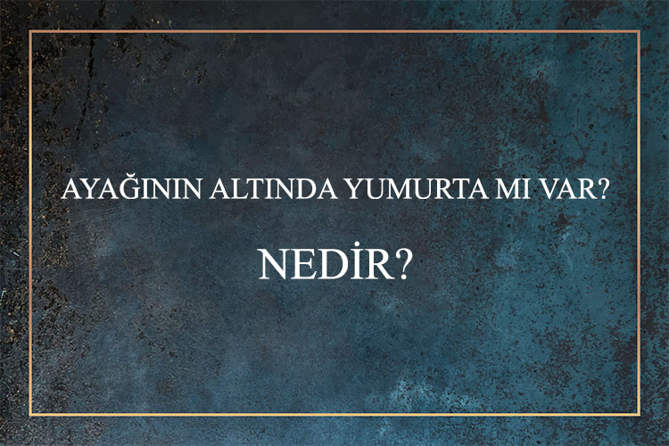 Ayağının Altında Yumurta Mı Var? Nedir? 1