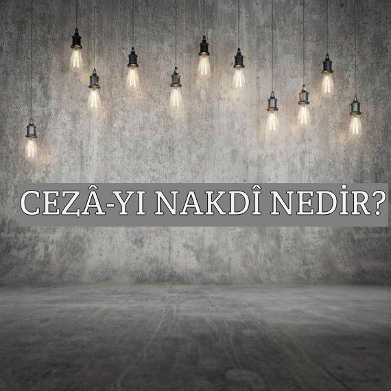 Cezâ-yı Nakdî Nedir? 1