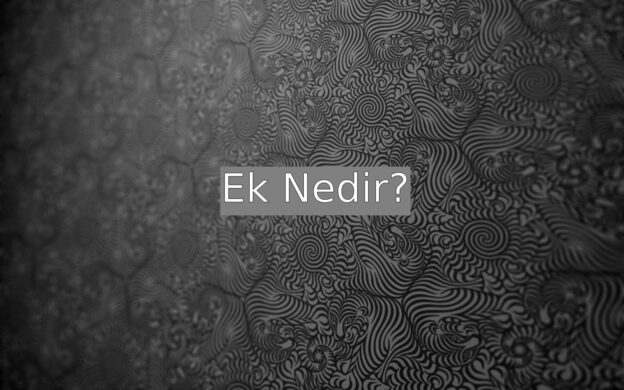 Ek Nedir? 1