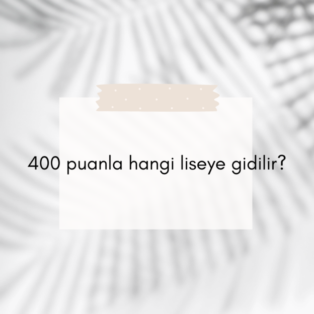 400 puanla hangi liseye gidilir? 1