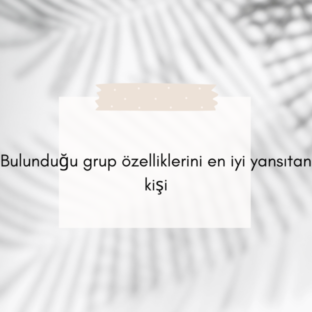 Bulunduğu grup özelliklerini en iyi yansıtan kişi 1