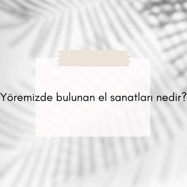 Yöremizde bulunan el sanatları nedir? 1