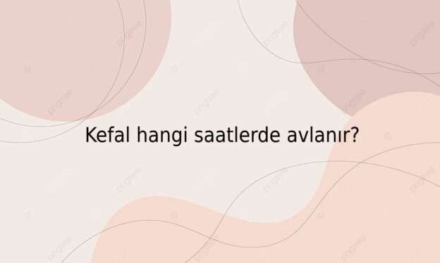 Kefal hangi saatlerde avlanır? 1