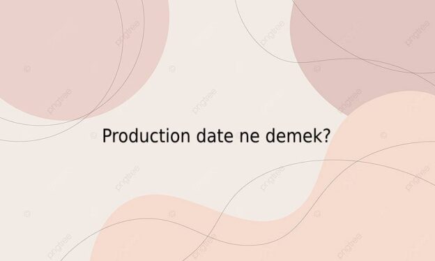 Production date ne demek? 1