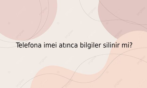 Telefona imei atınca bilgiler silinir mi? 1