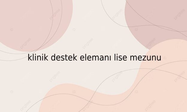 klinik destek elemanı lise mezunu 1