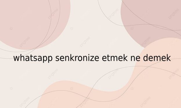 Whatsapp senkronize etmek ne demek? 1