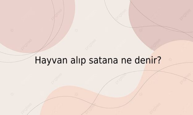 Hayvan alıp satana ne denir? 1