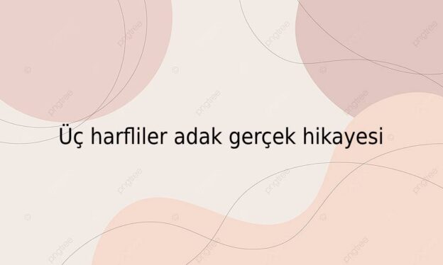 Üç harfliler adak gerçek hikayesi 1