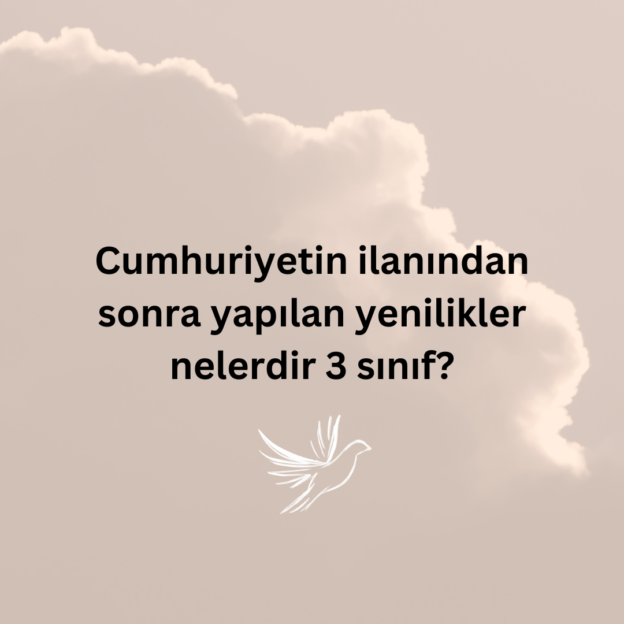 Cumhuriyetin ilanından sonra yapılan yenilikler nelerdir 3 sınıf? 1