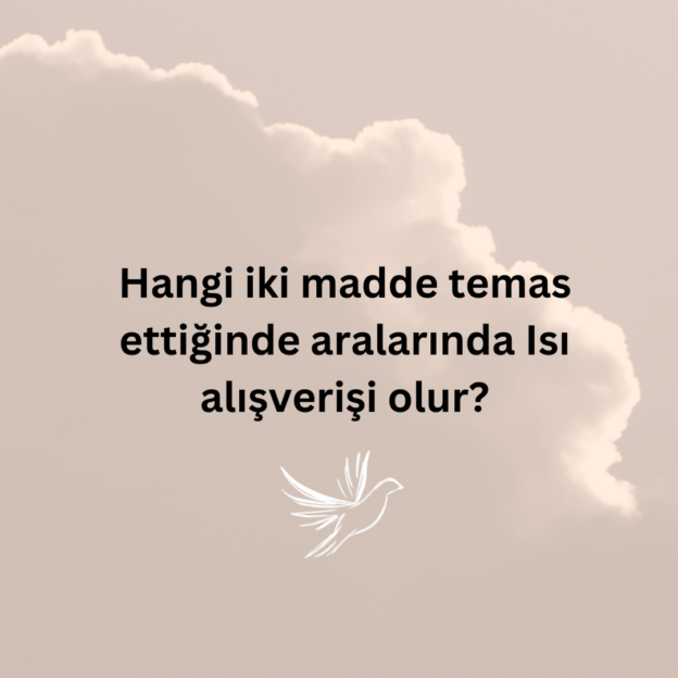 Hangi iki madde temas ettiğinde aralarında Isı alışverişi olur? 1