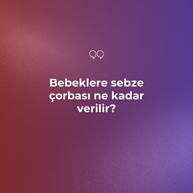 Bebeklere sebze çorbası ne kadar verilir? 1