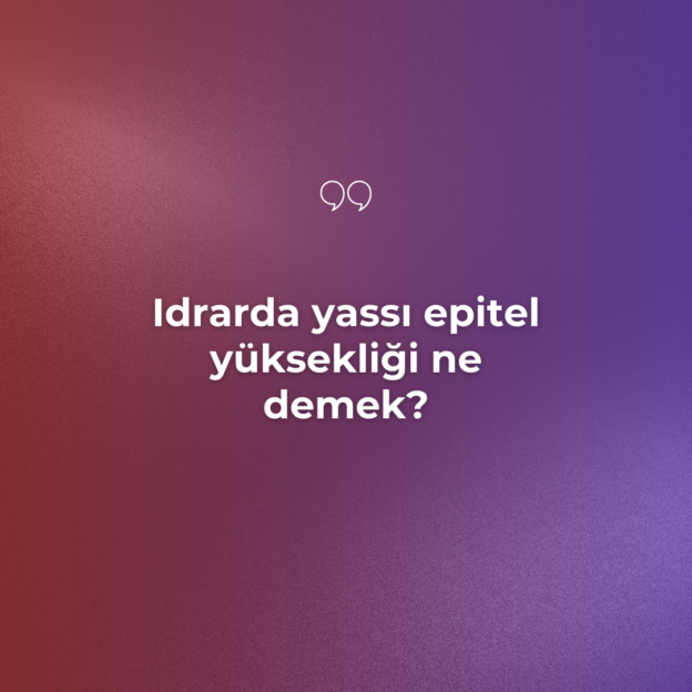 Idrarda yassı epitel yüksekliği ne demek? 1