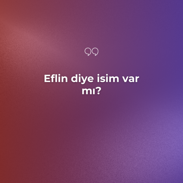 Eflin diye isim var mı? 1