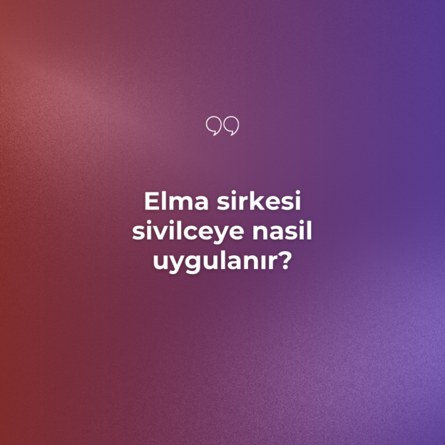 Elma sirkesi sivilceye nasil uygulanır? 1