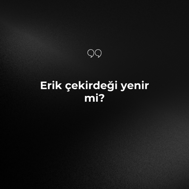 Erik çekirdeği yenir mi? 1