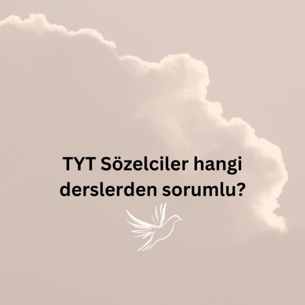 TYT Sözelciler hangi derslerden sorumlu? 1