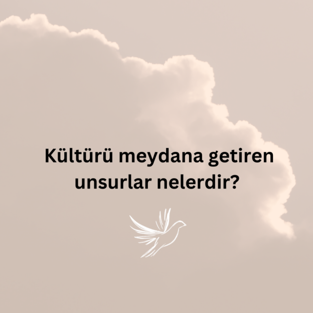 Kültürü meydana getiren unsurlar nelerdir? 1