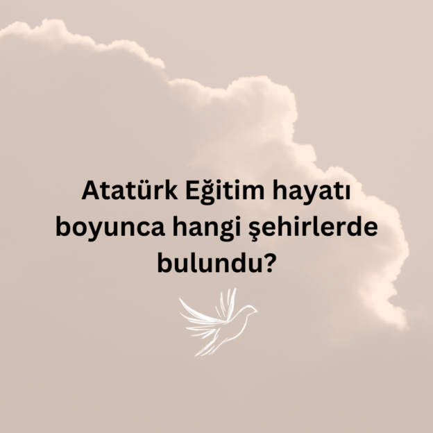 Atatürk Eğitim hayatı boyunca hangi şehirlerde bulundu? 1