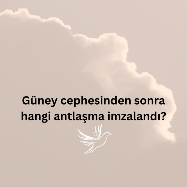 Güney cephesinden sonra hangi antlaşma imzalandı? 1