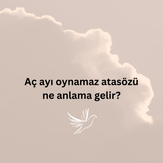 Aç ayı oynamaz atasözü ne anlama gelir? 1