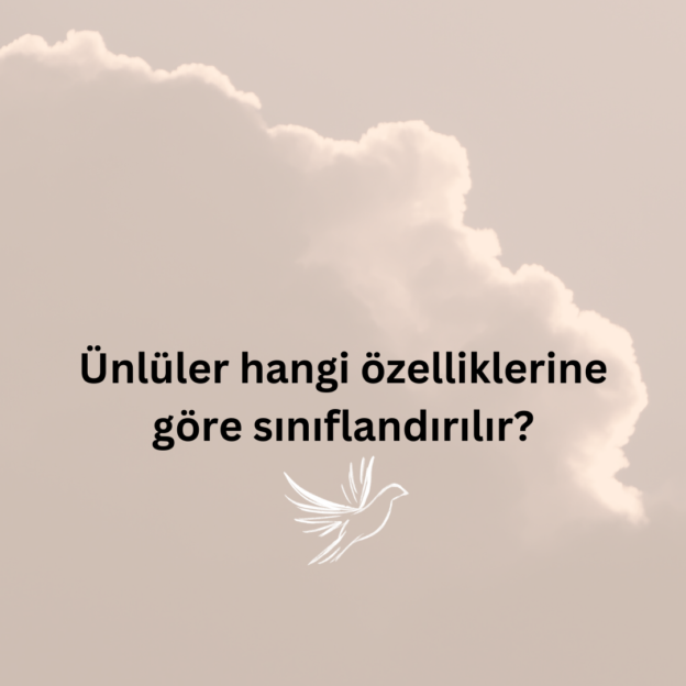 Ünlüler hangi özelliklerine göre sınıflandırılır? 1