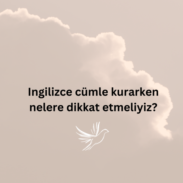 Ingilizce cümle kurarken nelere dikkat etmeliyiz? 1