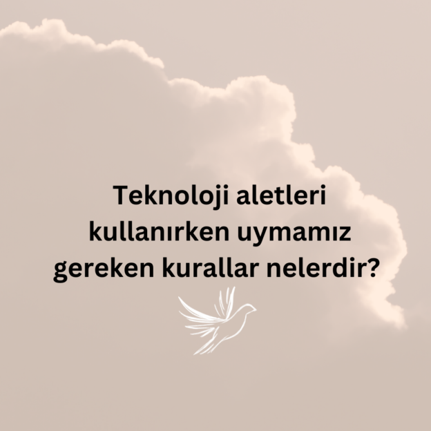 Teknoloji aletleri kullanırken uymamız gereken kurallar nelerdir? 1