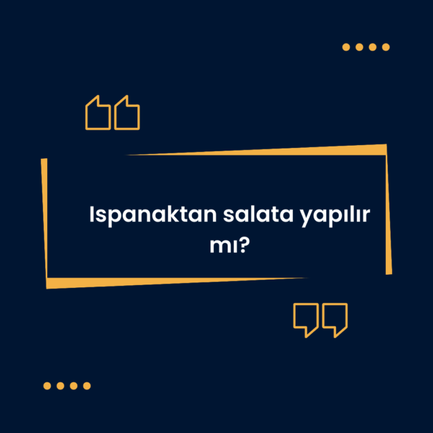 Ispanaktan salata yapılır mı? 1