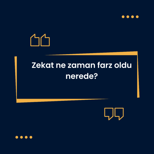 Zekat ne zaman farz oldu nerede? 1