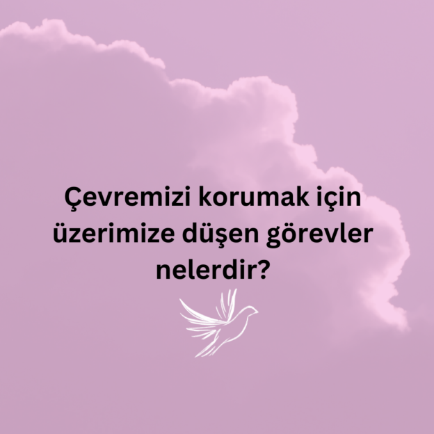 Çevremizi korumak için üzerimize düşen görevler nelerdir? 1