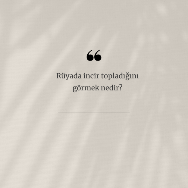 Rüyada incir topladığını görmek nedir? 1