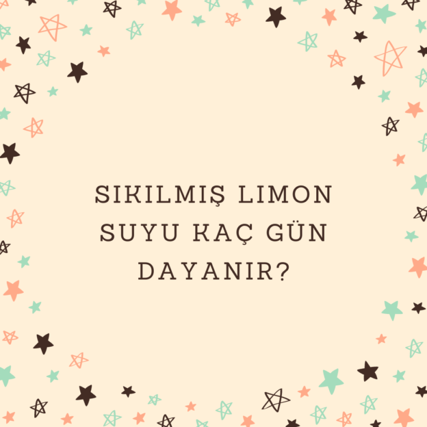 Sıkılmış limon suyu kaç gün dayanır? 1