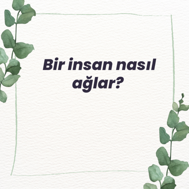 Bir insan nasıl ağlar? 1