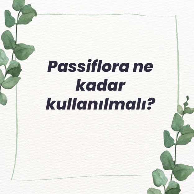 Passiflora ne kadar kullanılmalı? 1